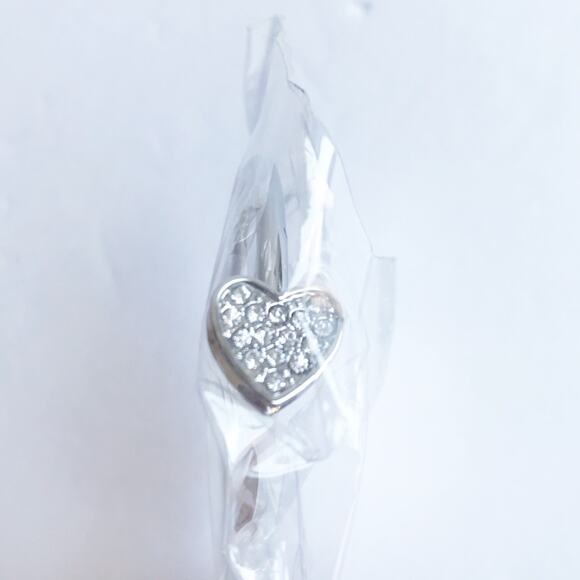 Baublebar Silver Rhinestone Heart Open Bangle Bracelet Gifts Sparkle Love - Picture 3 of 5